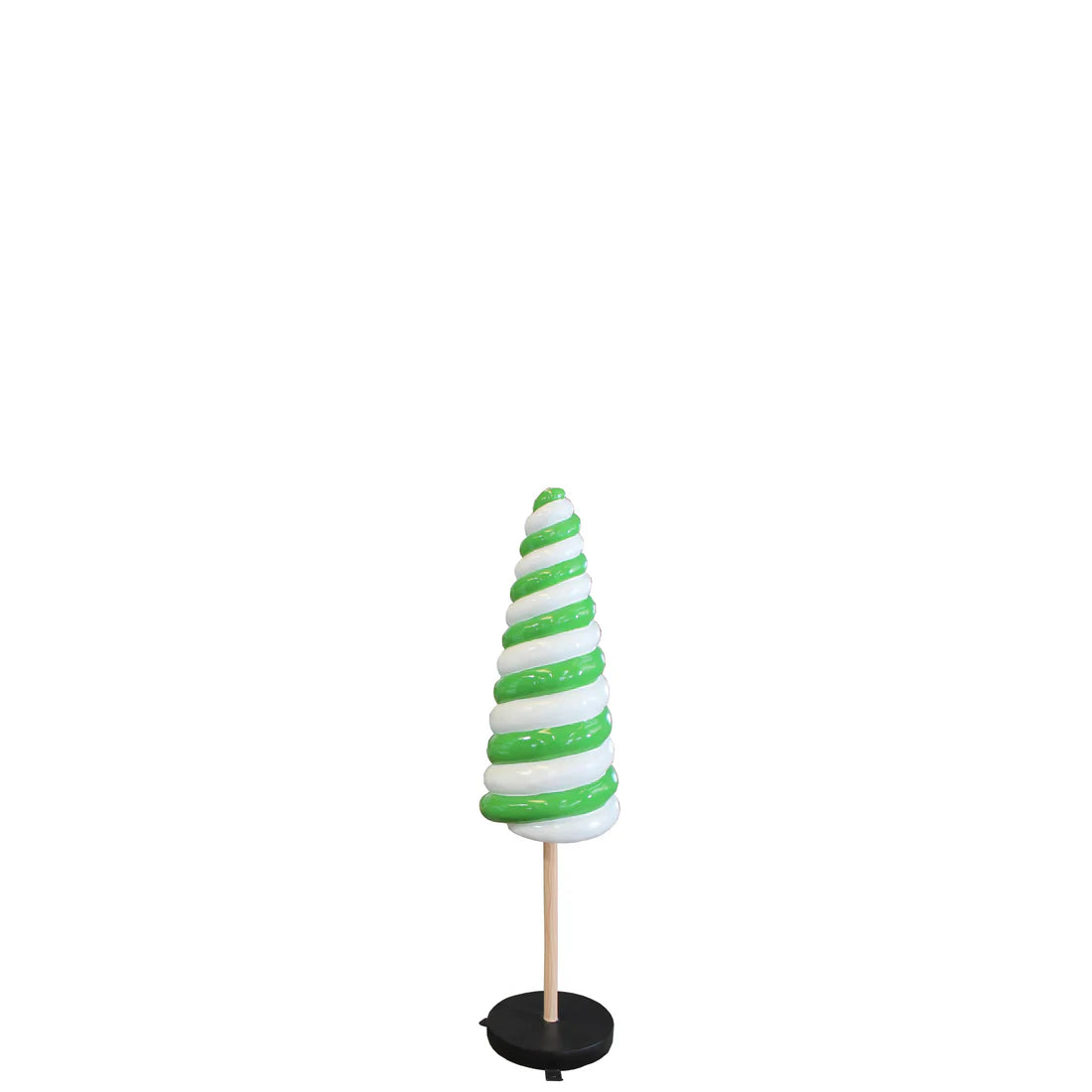 Green & White Twister Cone Lollipop