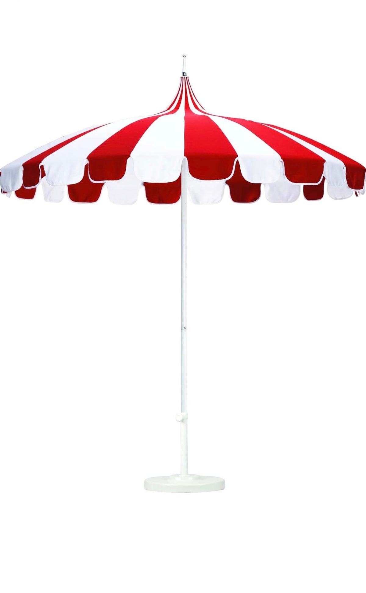 Large Red & White Umbrella With Base