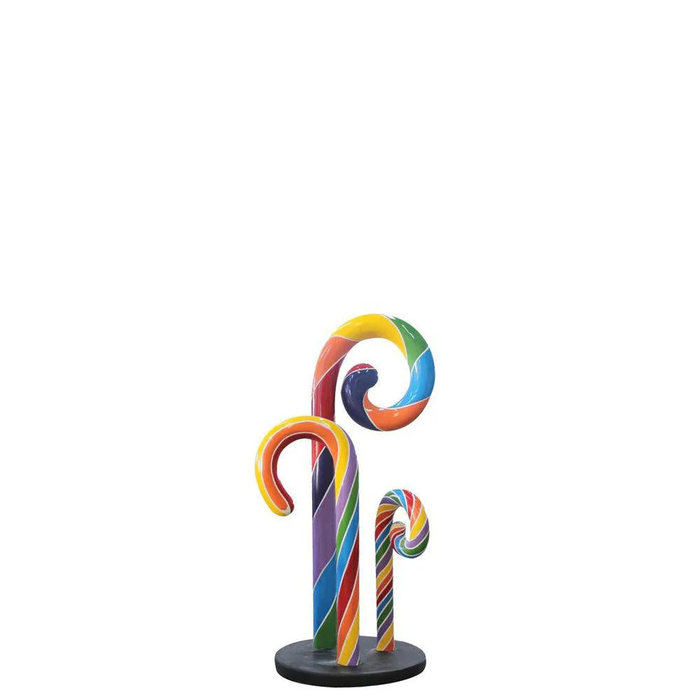 Rainbow Swirl Candy Cane Trio