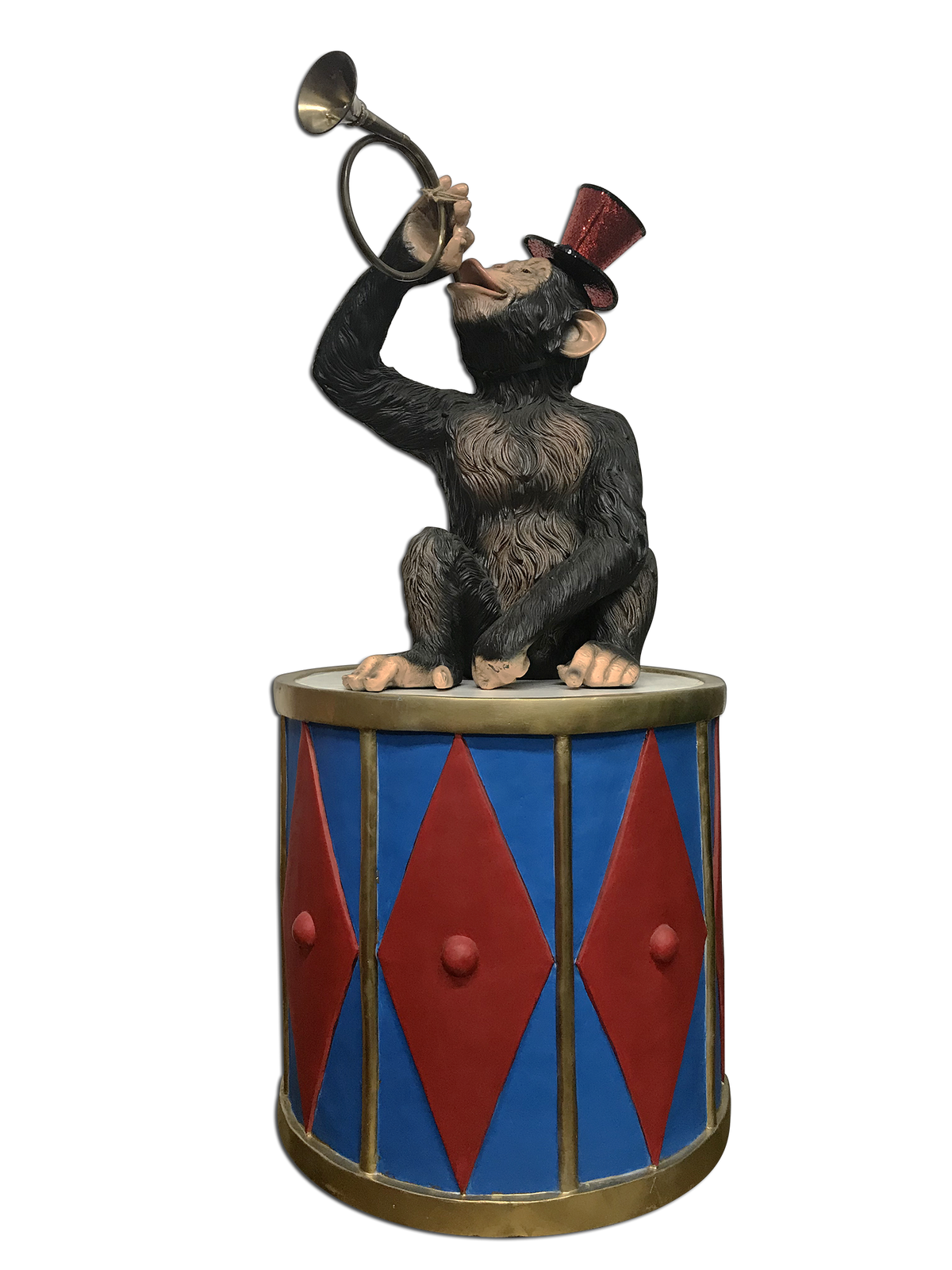 Circus Monkey With Blue Drum