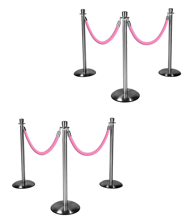 Silver Stanchions w/ Light Pink Ropes