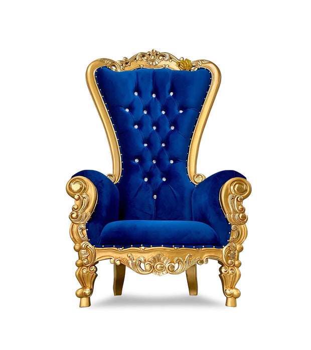 Adult Royal Blue/Gold Royal Throne Chair