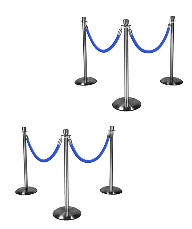 Silver Stanchions w/ Royal Blue Ropes