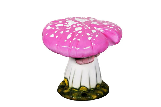 Hot Pink Top Mushroom Stool