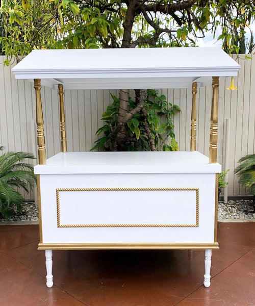White & Gold Dessert Cart Platinum Prop House, Inc.