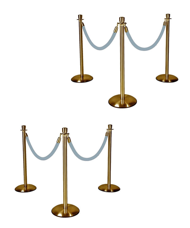 Gold Stanchions w/ Light Blue Ropes