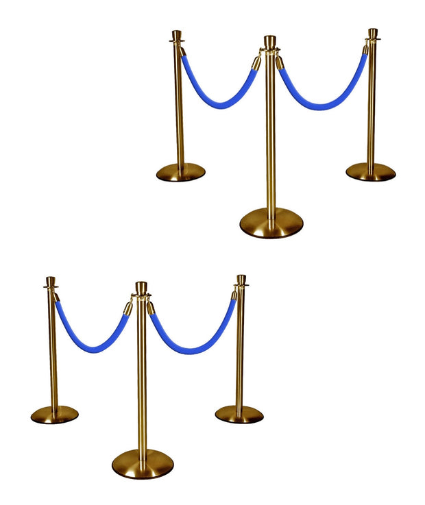Gold Stanchions w/ Royal Blue Ropes