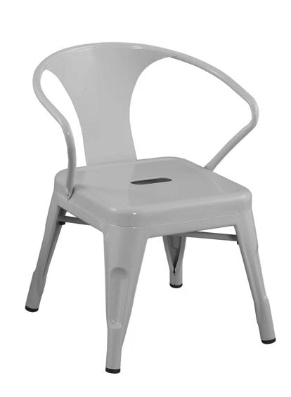 Kids Grey Metal Chair