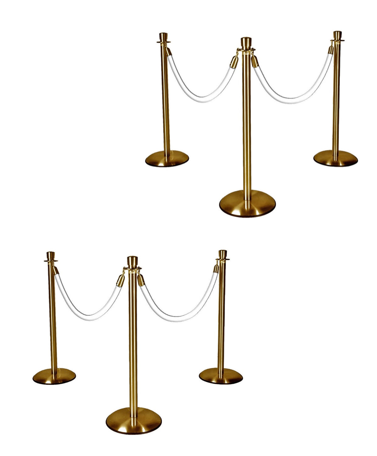 Gold Stanchions w/ White Ropes