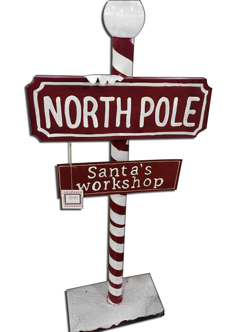 Red North Pole Sign