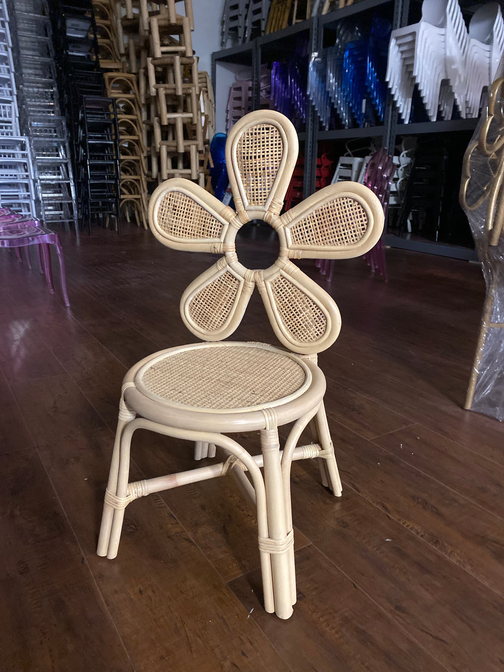 Kids Flower Rattan Chair