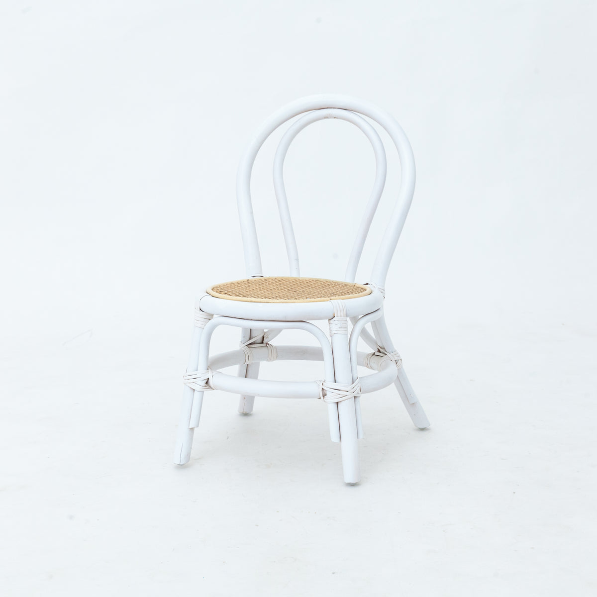 Kids White Rattan Chair