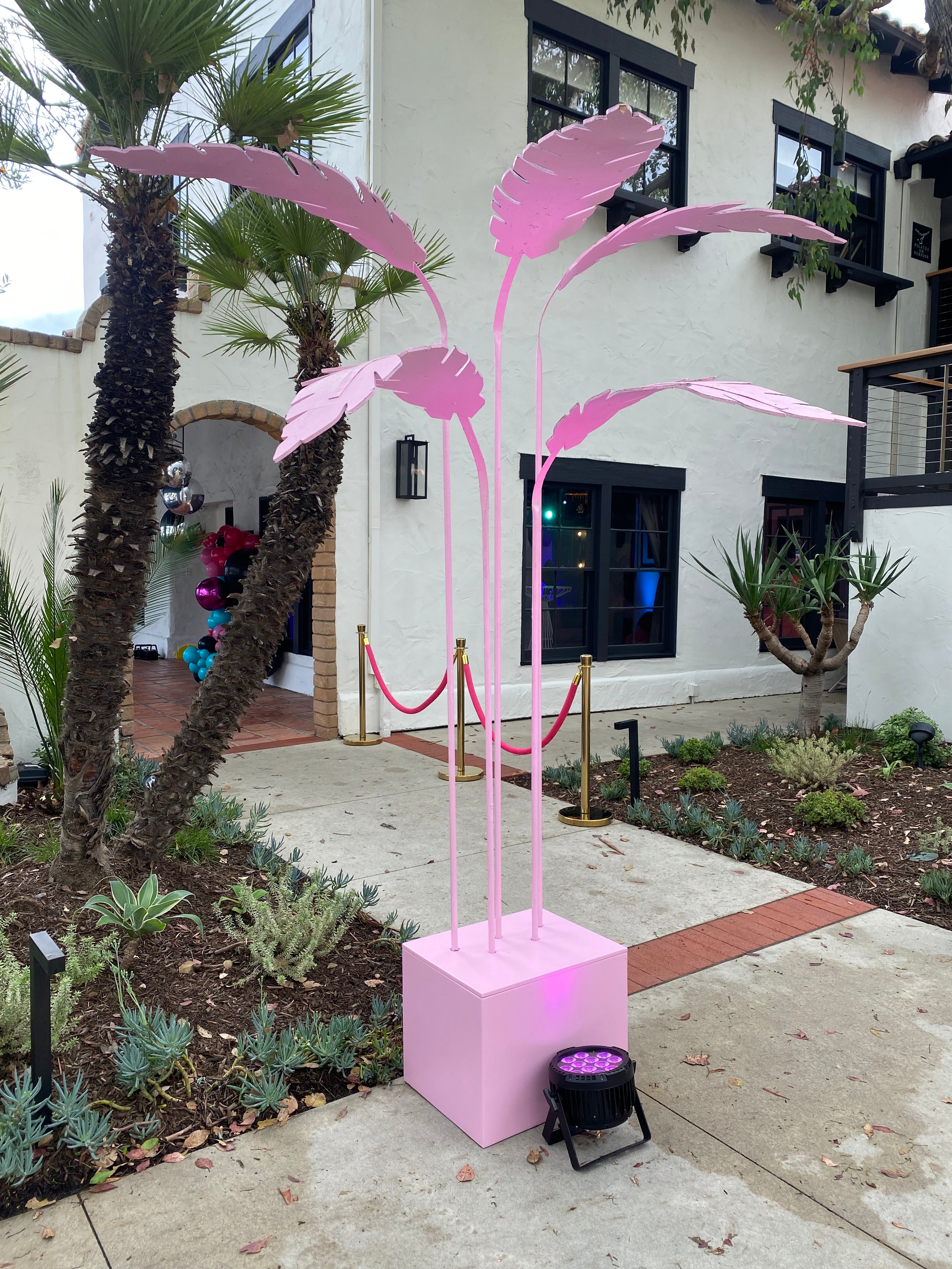 10 Foot Light Pink Palm Leaves