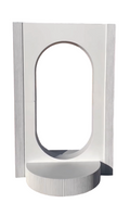 3D White Rectangle Wall With Opening & Platform
