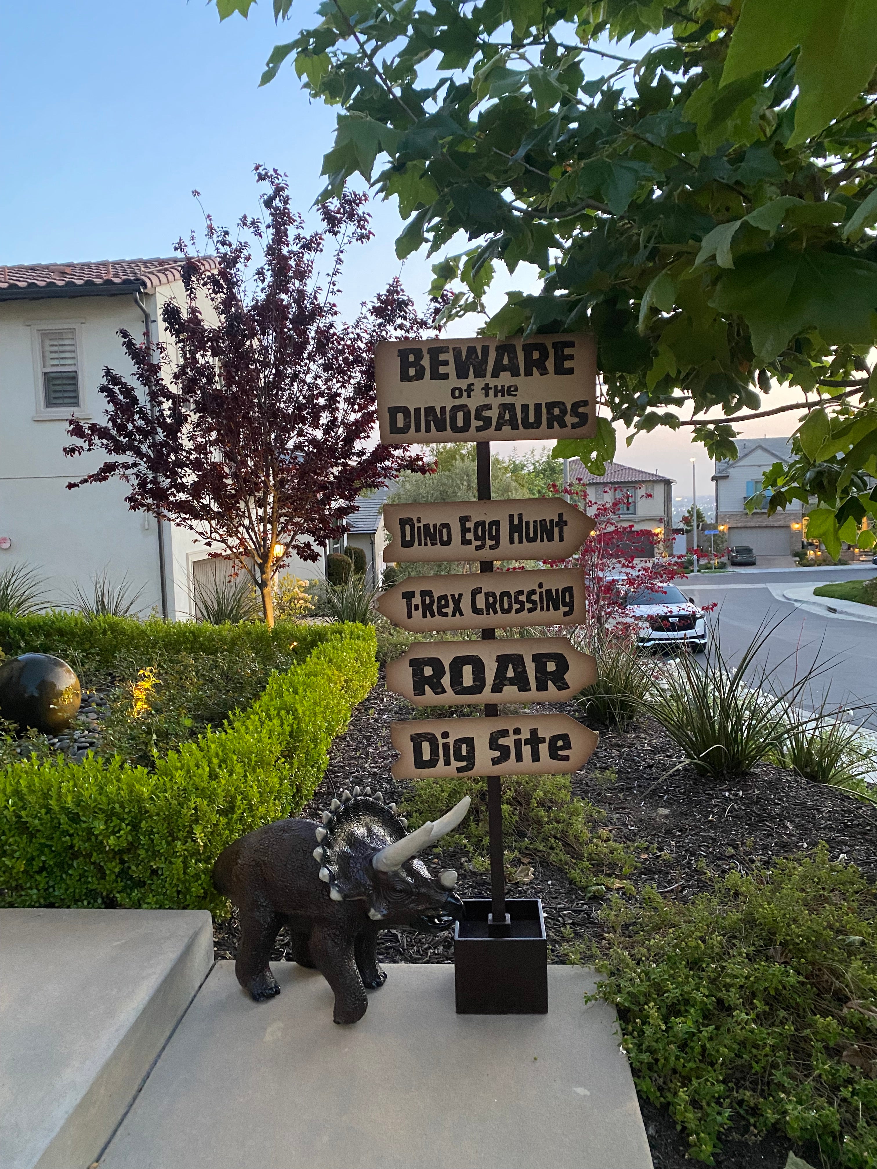 Beware Of The Dinosaurs Welcome Sign