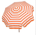 Orange & White Striped Umbrella With Base