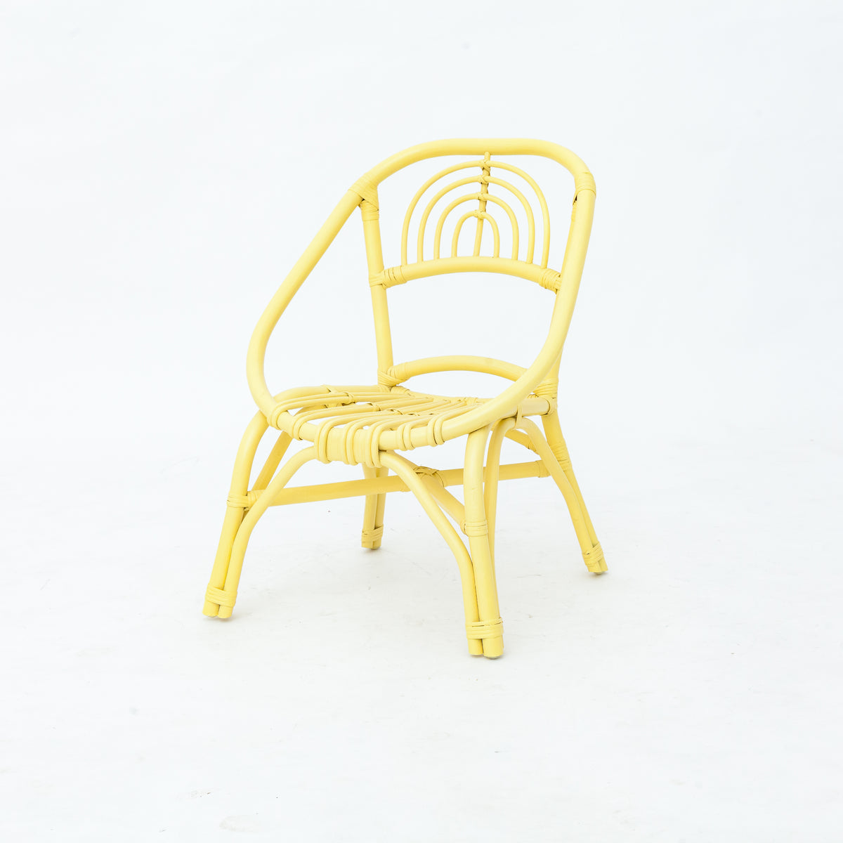 Kids Yellow Rattan Rainbow Chair