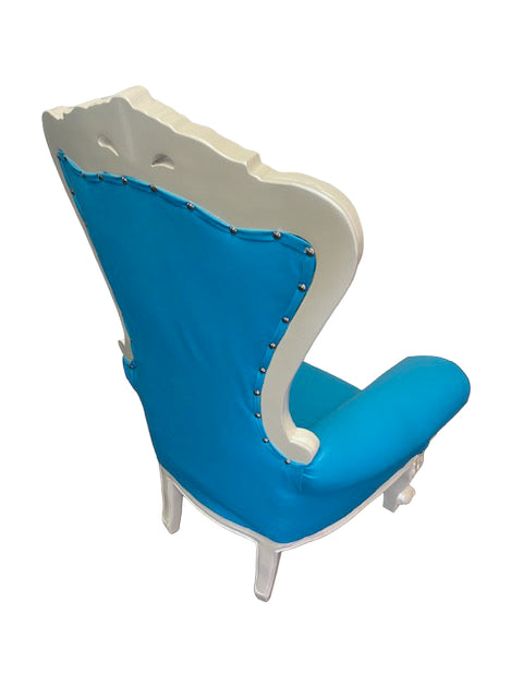 Kids Teal/White Royal Throne Chair