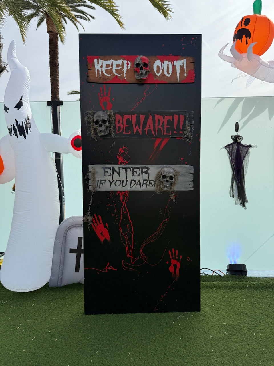 Go Away Halloween Backdrop