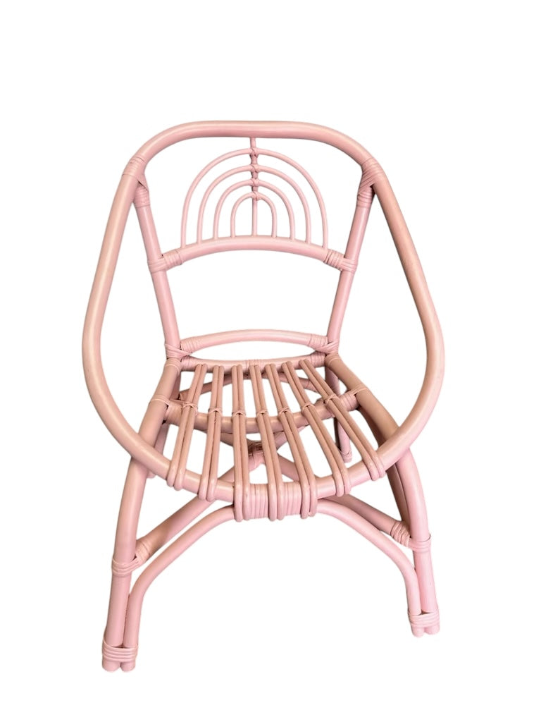 Kids Light Pink Rattan Rainbow Chair