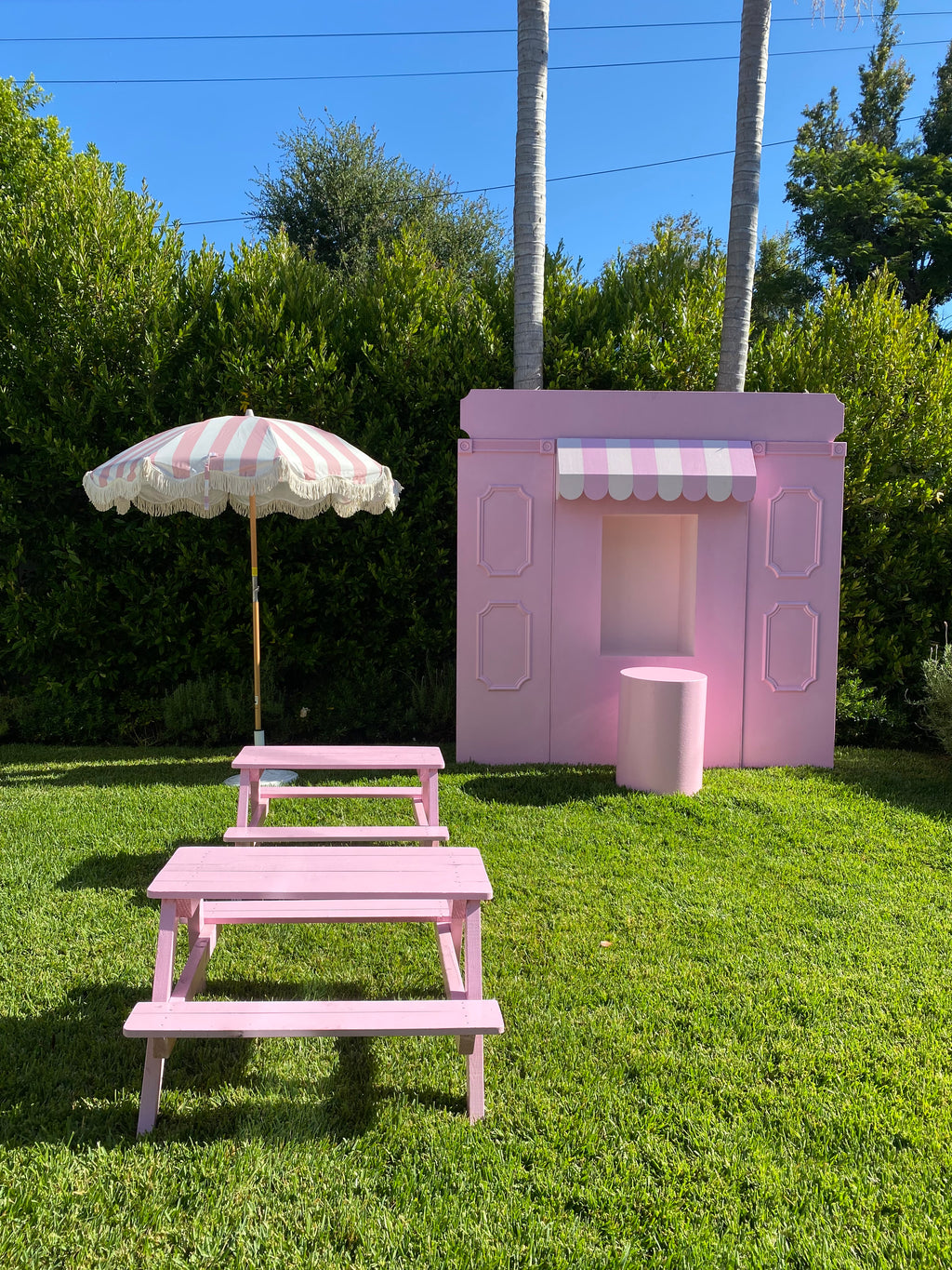 Kids Light Pink Picnic Table