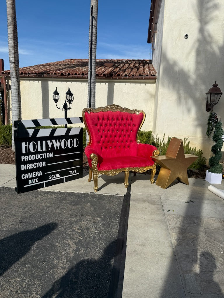 Adult Double Red/Gold Royal Throne Sofa