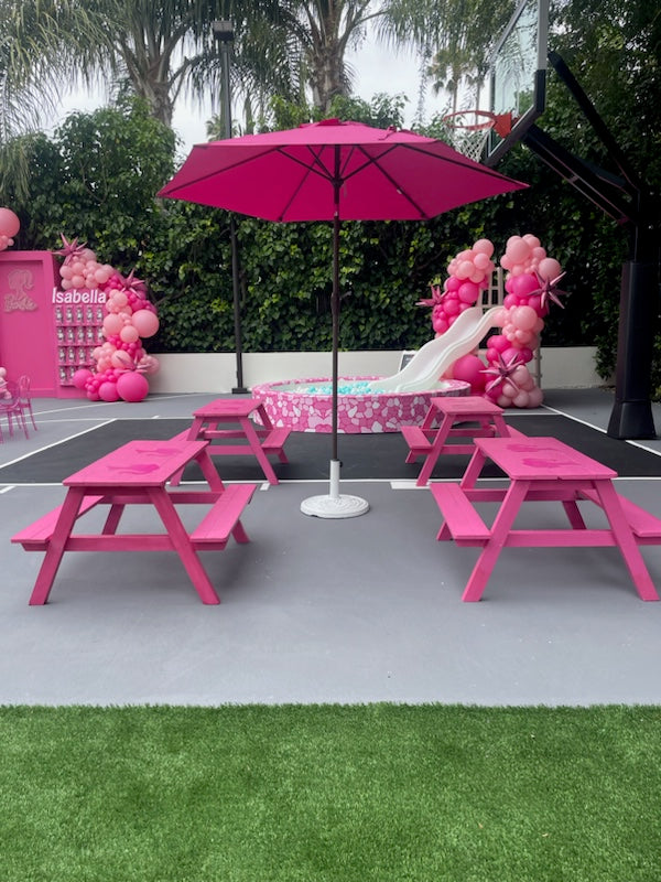 Hot Pink Umbrella With Base