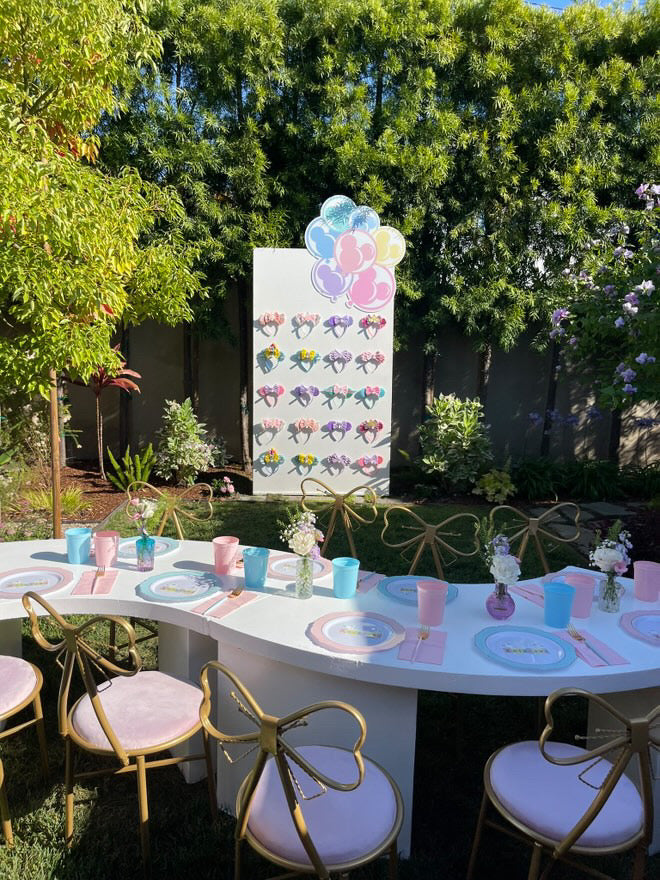 Kids Light Pink Metal Bow Chair