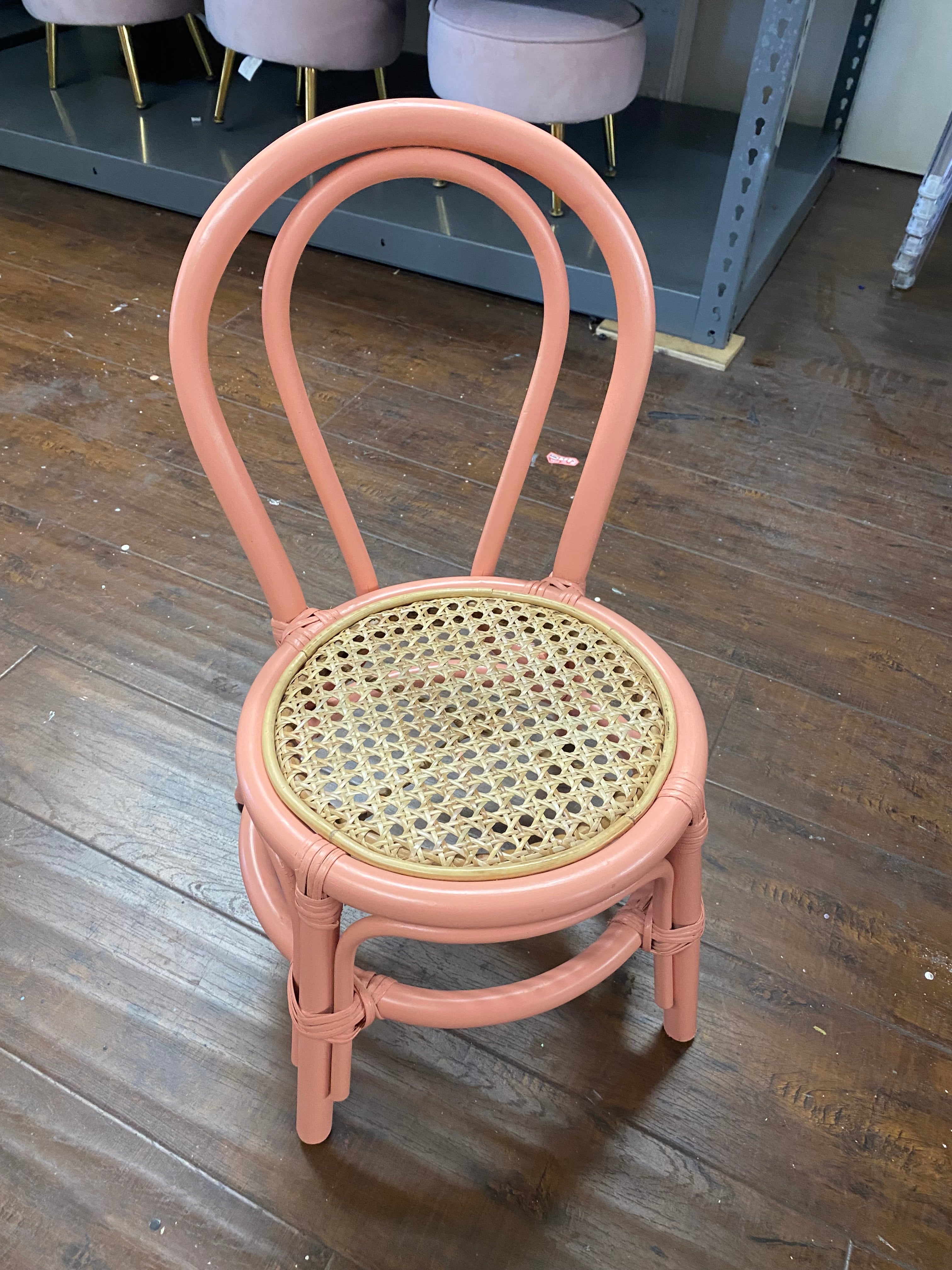 Kids Peach Rattan Chair