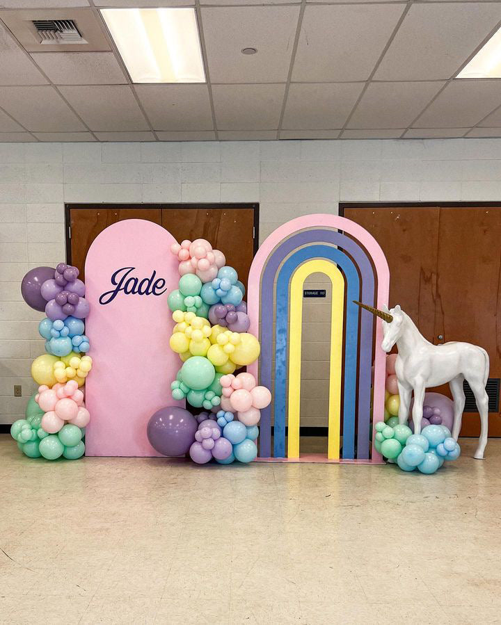 Pastel Rainbow Round Arch Backdrop