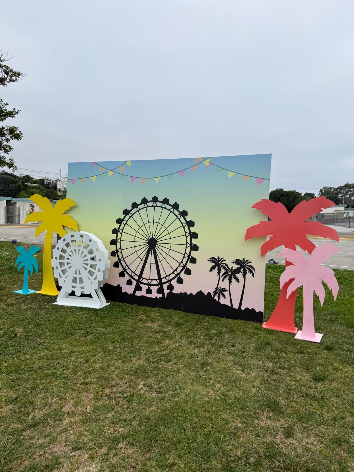 Yellow Wood Cut Out Palm Tree