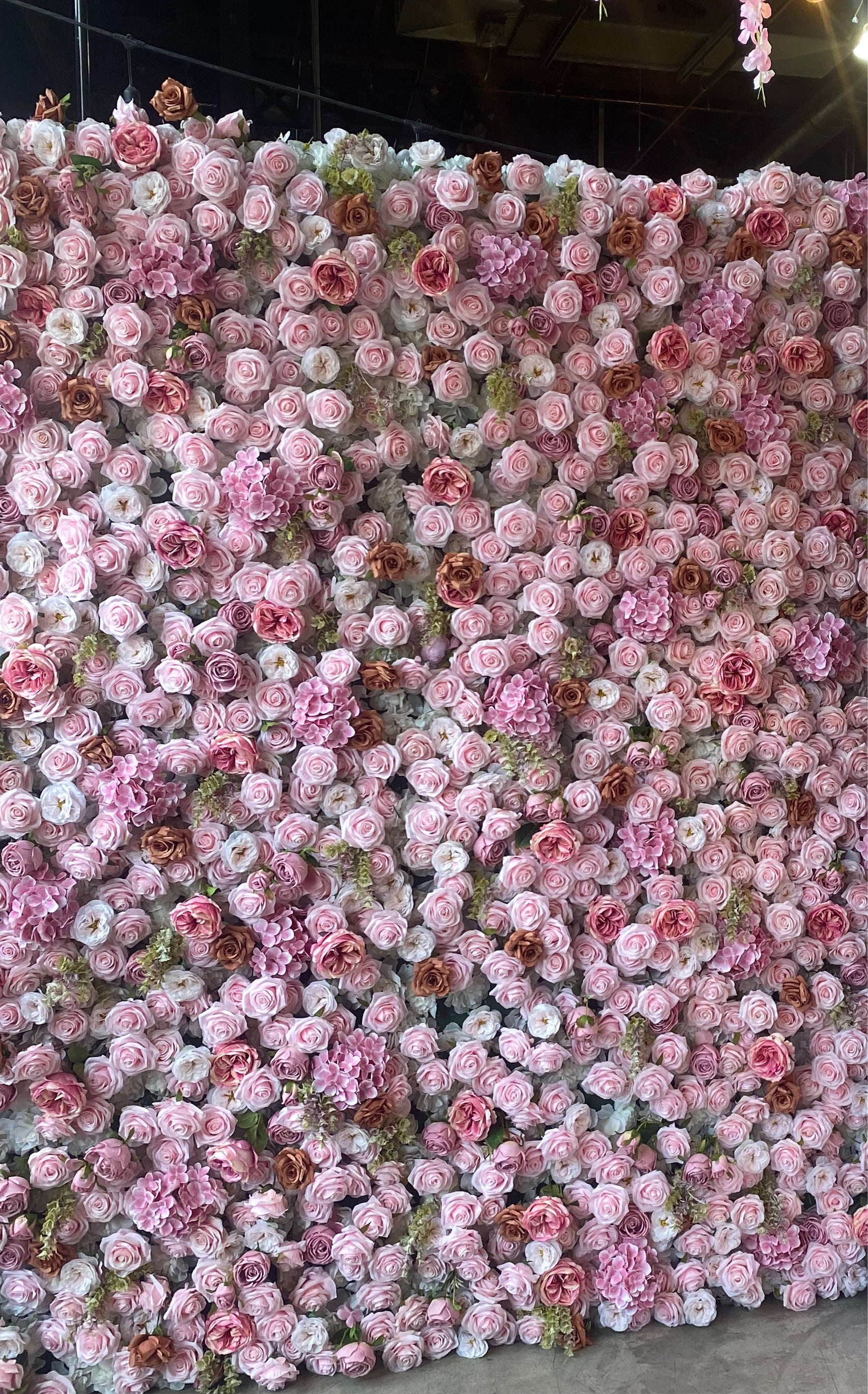 Pink Silk Flower Wall