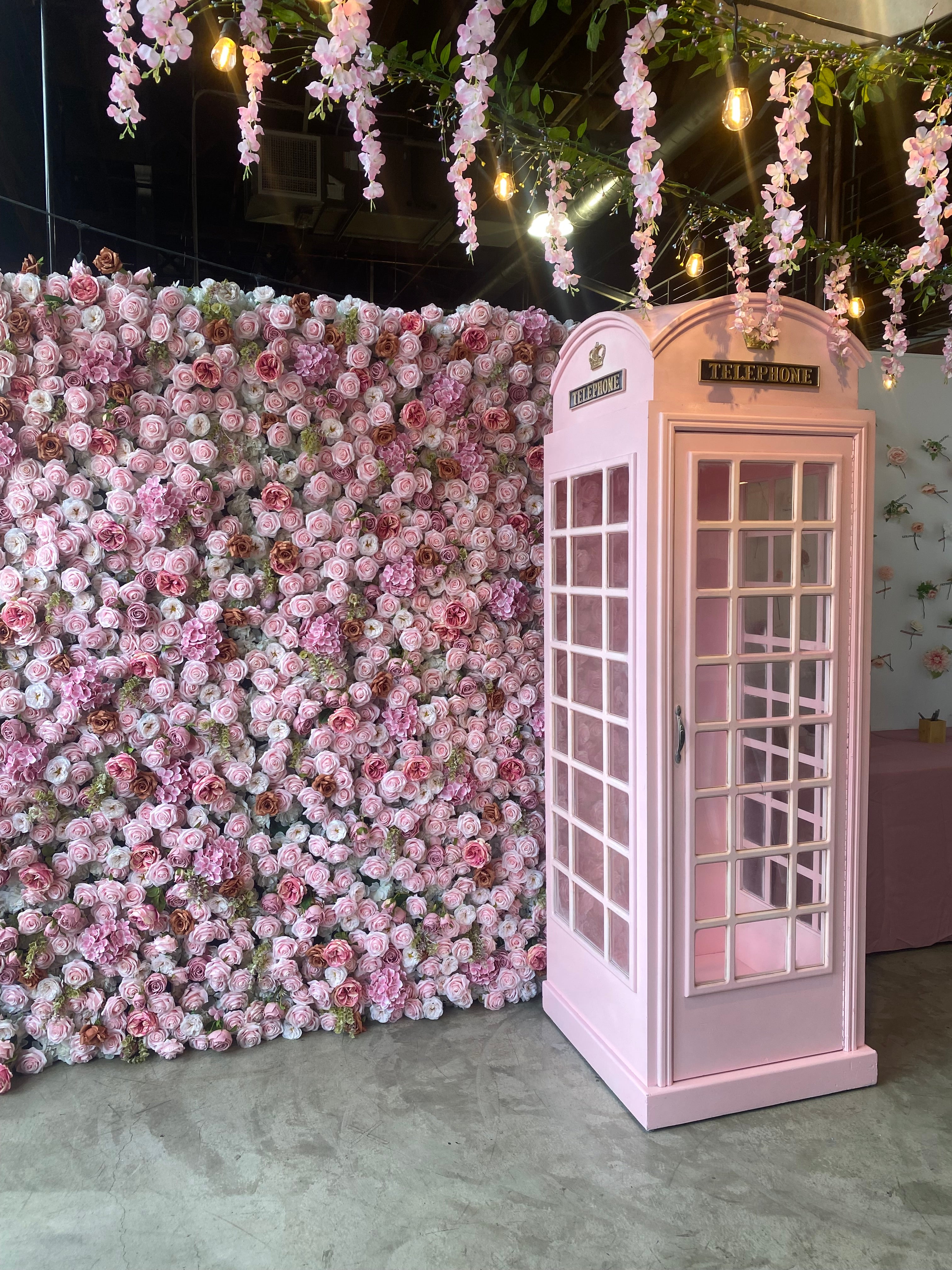 Large Light Pink British Telephone Booth