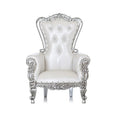Kids White/Silver Royal Throne Chair