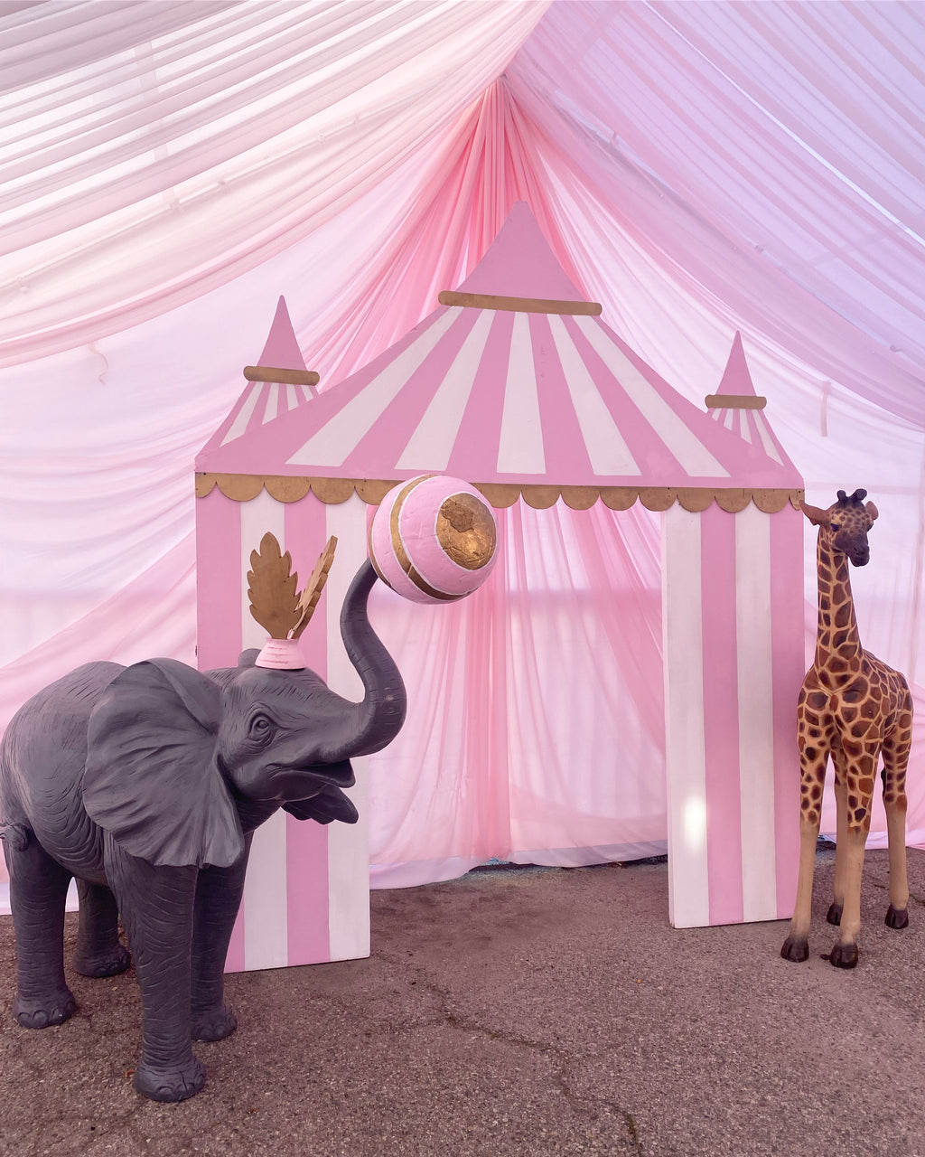 Light Pink Circus / Carnival Tent Backdrop