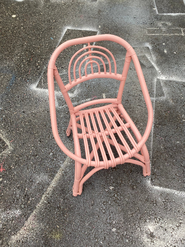 Kids Light Pink Rattan Rainbow Chair