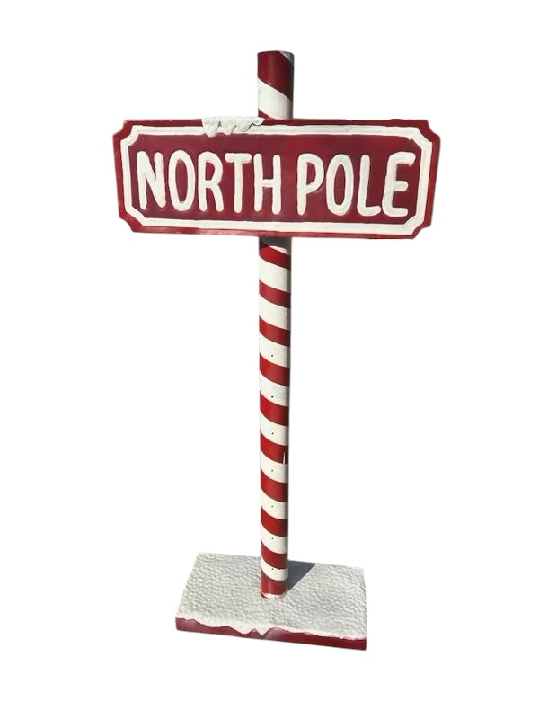 Red North Pole Sign