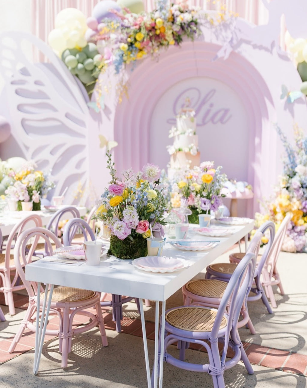 Kids Light Pink Rattan Chair