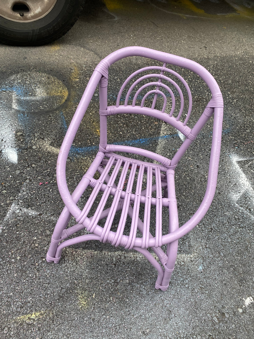 Kids Lavender Rattan Rainbow Chair