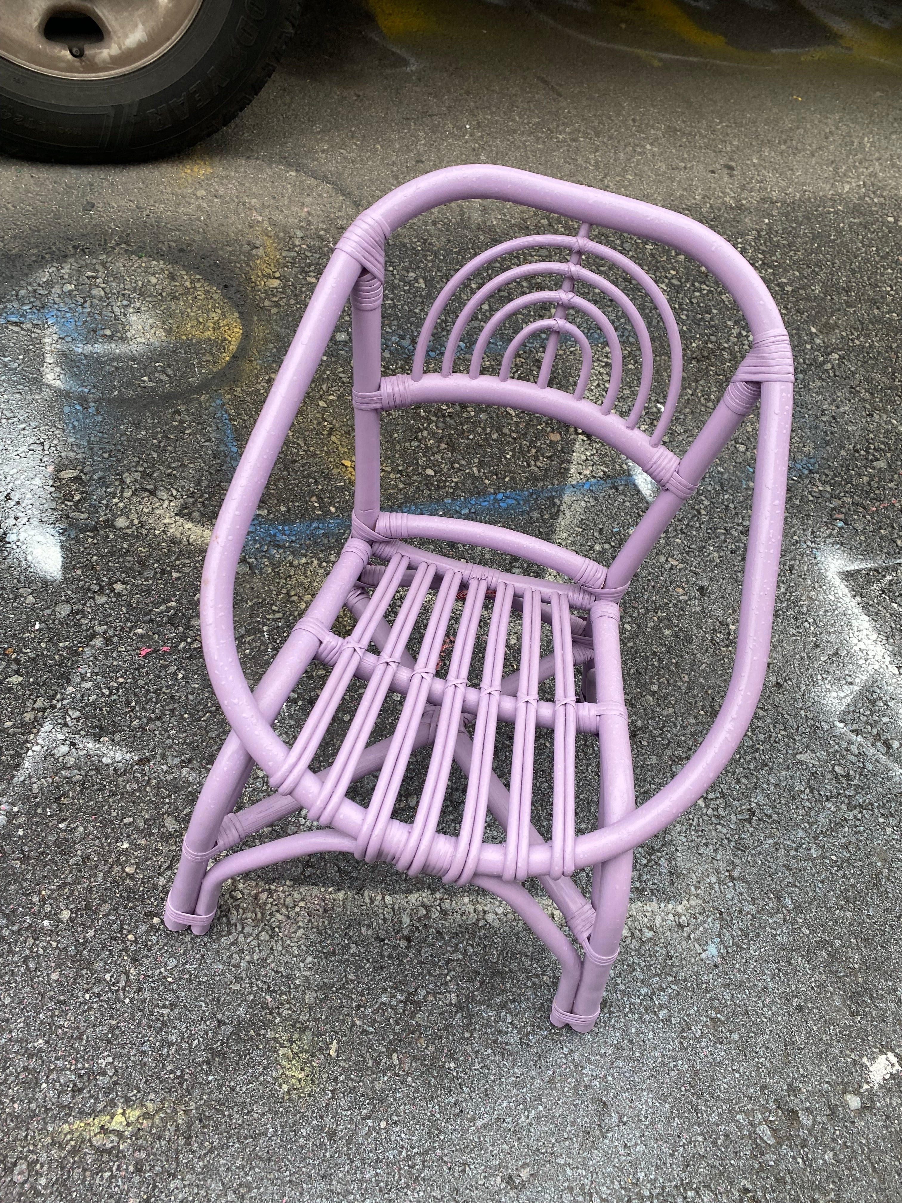Kids Lavender Rattan Rainbow Chair