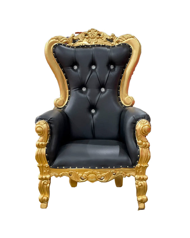 Kids Black/Gold Royal Throne Chair
