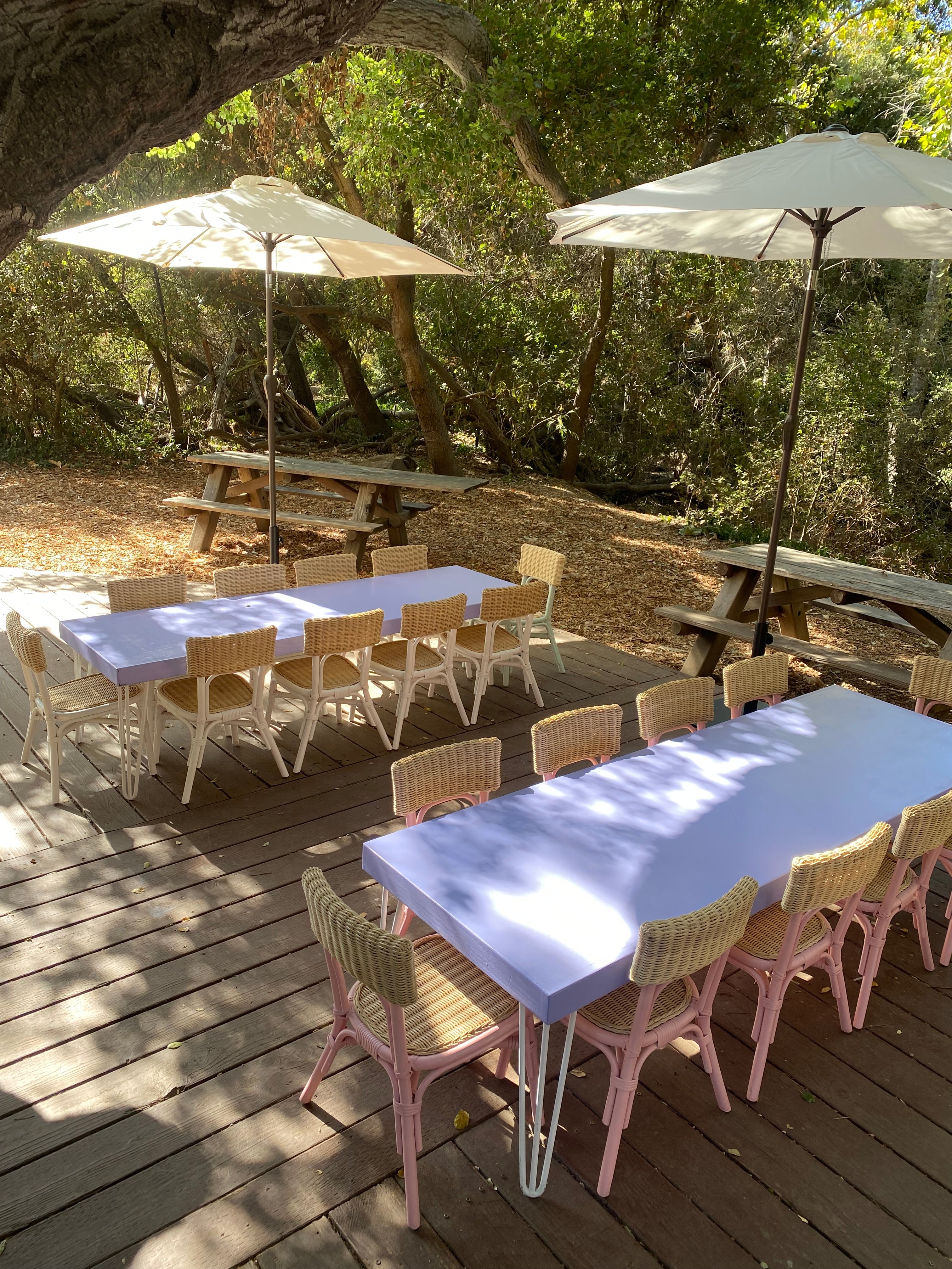 Kids Modern Lavender Table With White Metal Legs