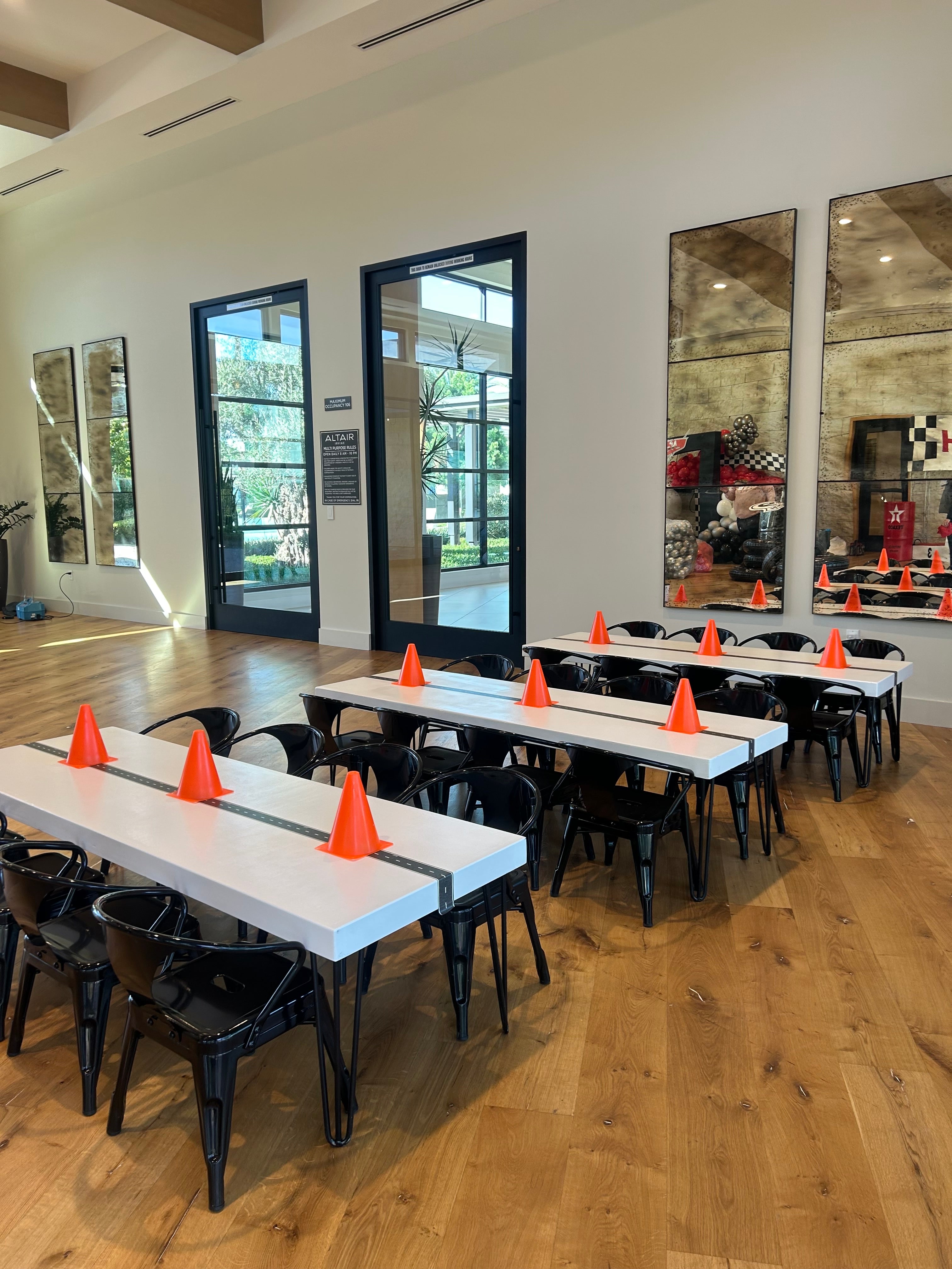 Kids Modern White Table With Black Metal Legs