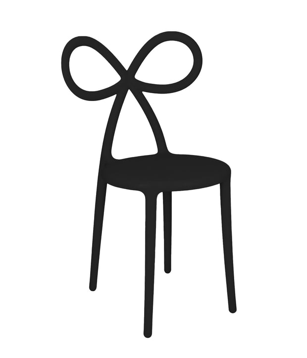 Kids Black Resin Bow Chair