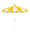 Large Yellow & White Umbrella With Base