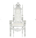 Adult Raja White/Silver Royal Throne Chair