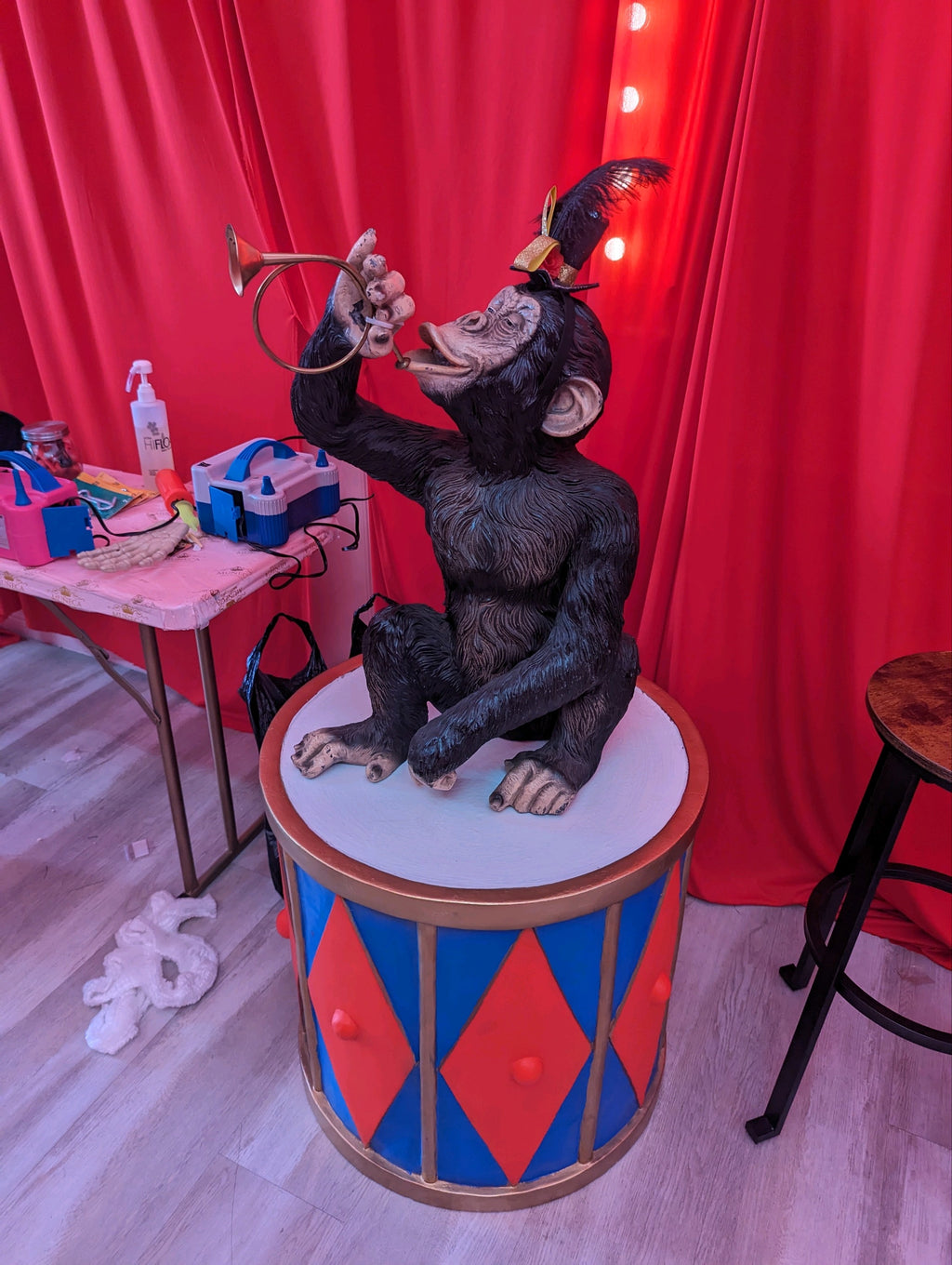 Circus Monkey With Blue Drum
