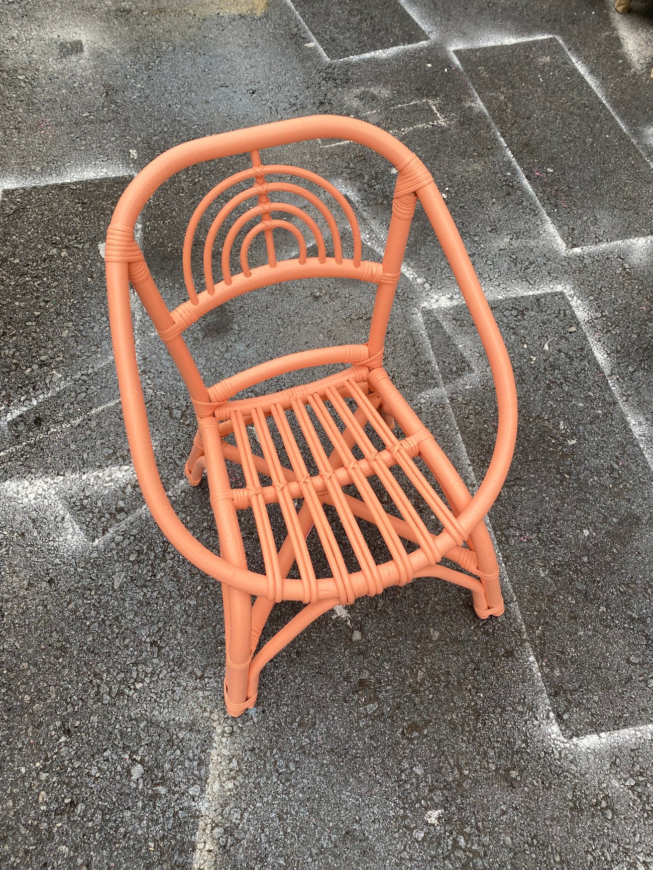 Kids Peach Rattan Rainbow Chair