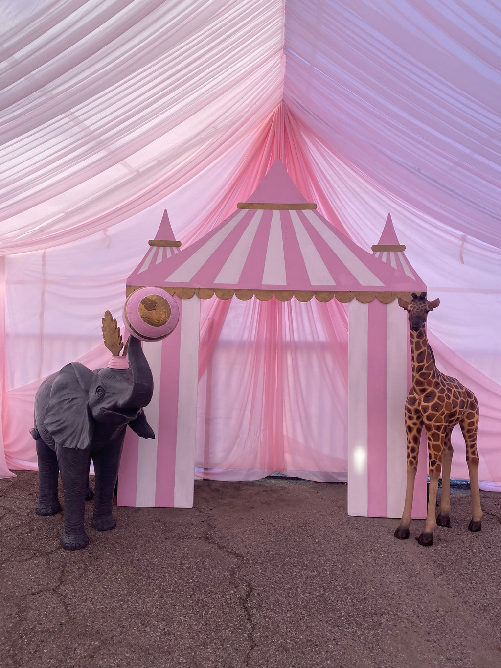 Light Pink Circus / Carnival Tent Backdrop