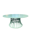 Kids Teal Rattan Round Table